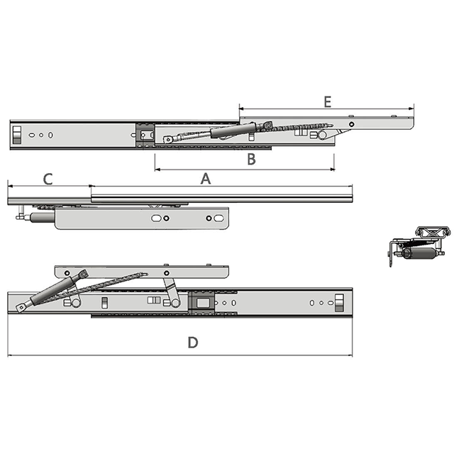 Customized Side-mount Extension Dining Table Slide For Table