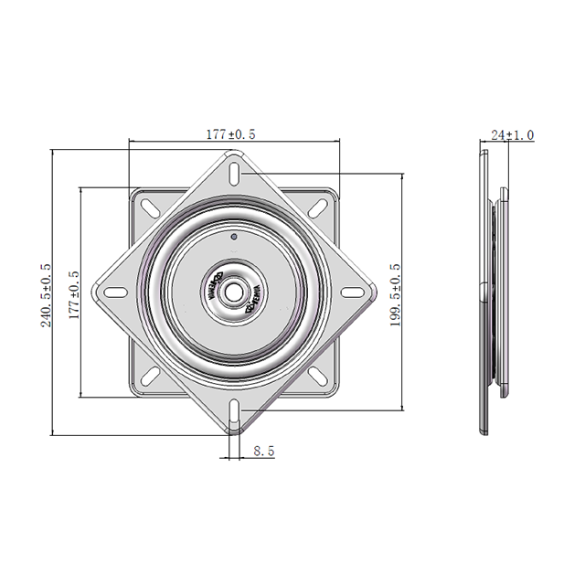 Iron Square Memory Return Swivel Plate For Hotel