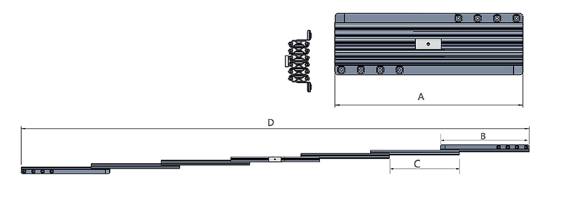 aluminium folded extension table slide 7