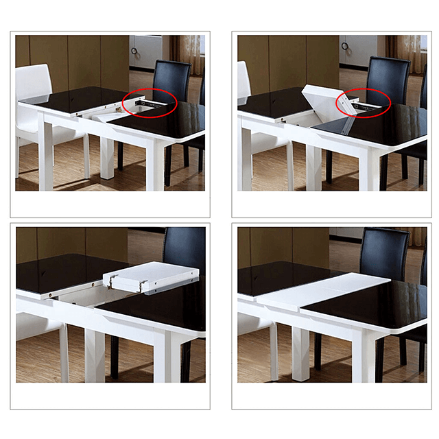 Black Folding Dining Table Slide For Dining