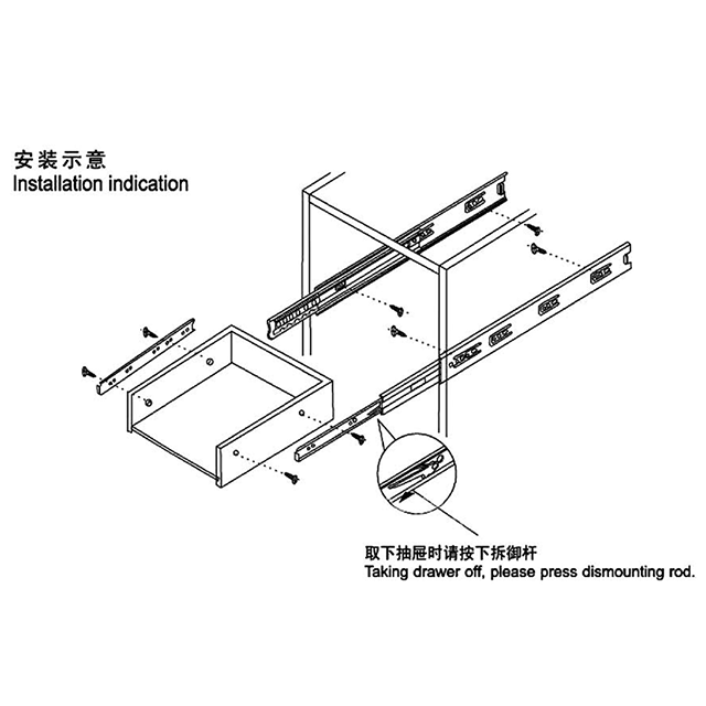 White Color Black Color Soft Close Drawer Slide for Furniture